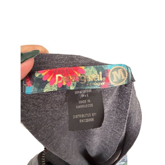 DESIGUAL Multicolor Gray Logo Script Mini Dress Size Medium - Picture 11 of 11